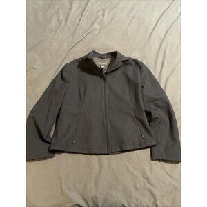 Banana Republic Women Full Zip Jacket Brown Size Large Wool Made in Italy